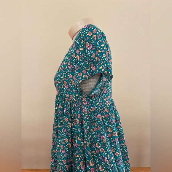 NATURAL LIFE Teal and Orange Midi Dress - Picture 11 of 13